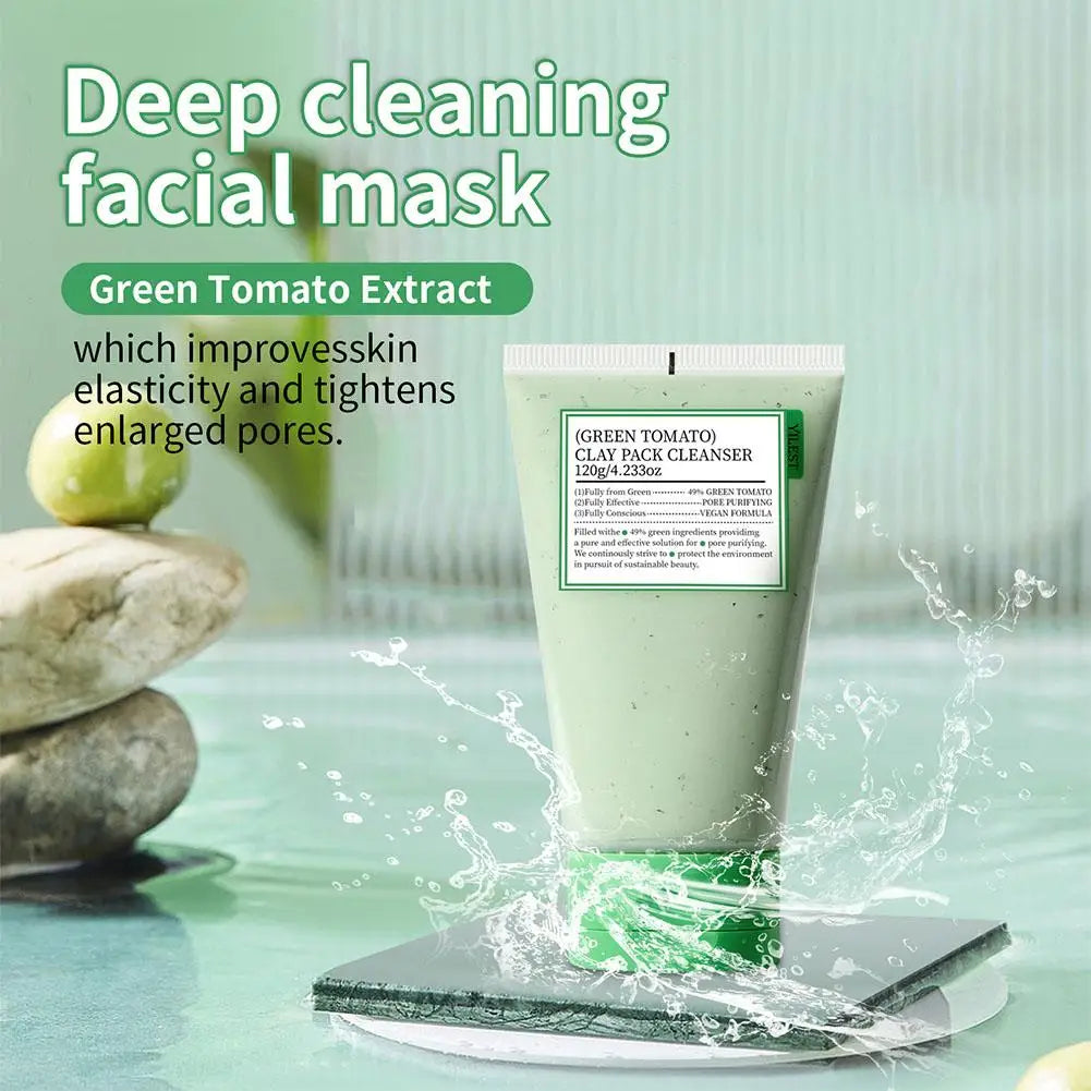 Mascarilla de Barro de Tomate Verde — Minimiza Poros y Controla Grasa