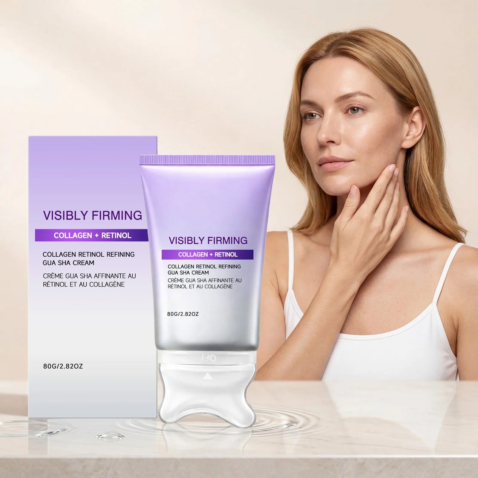 Crema Reafirmante Facial con Espátula Gua Sha