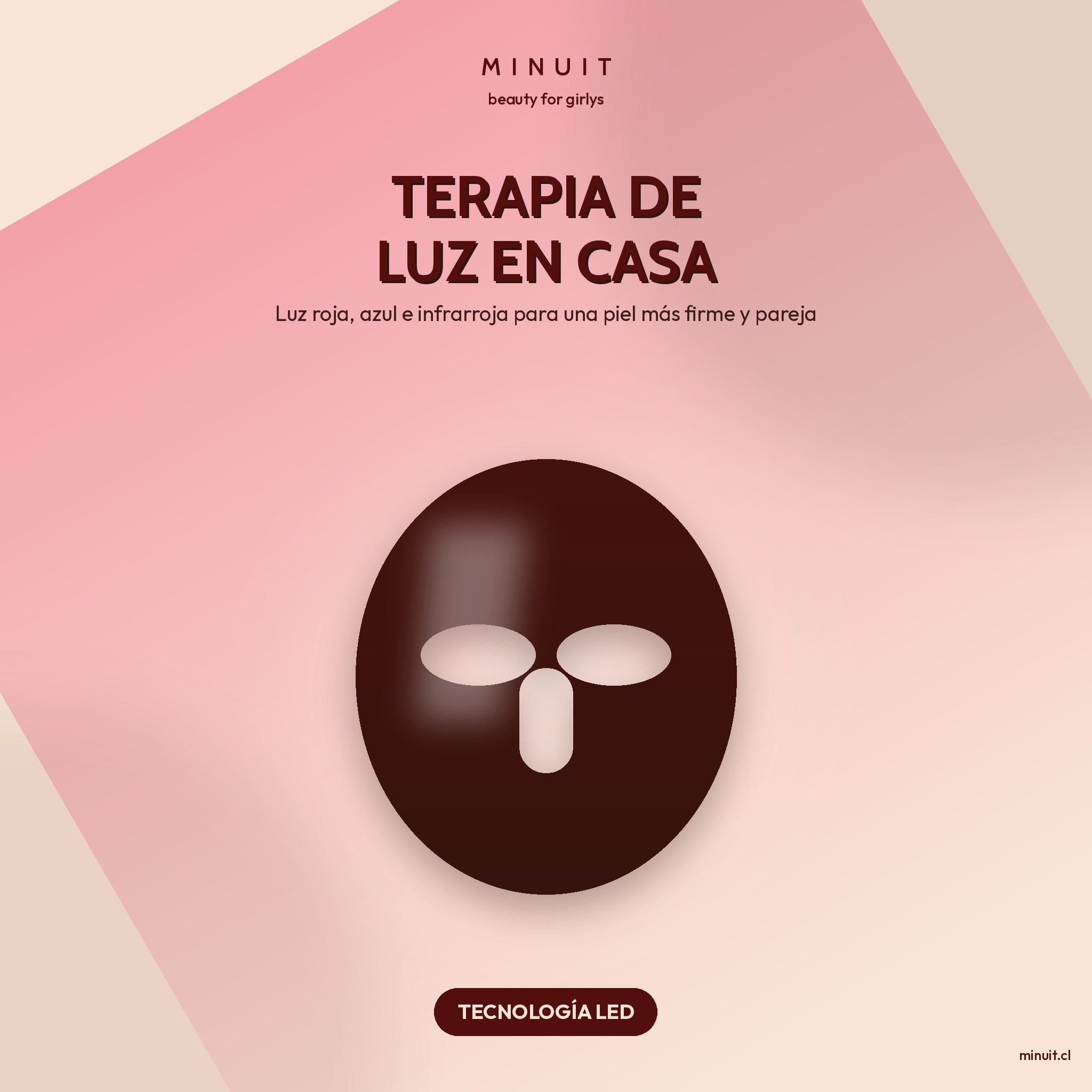 Mascarilla LED Facial - Luz Roja, Azul e Infrarroja