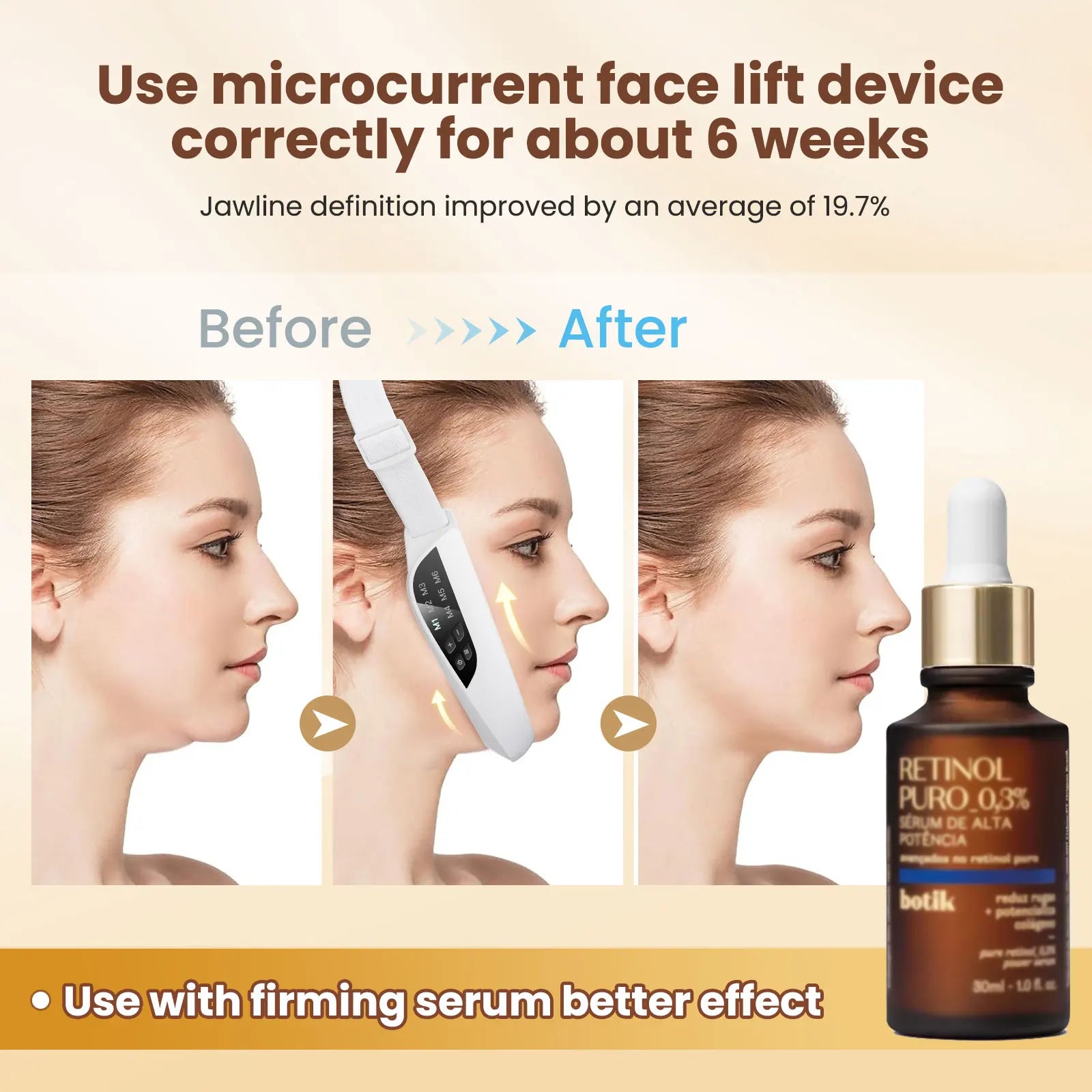 Dispositivo EMS Lifting Facial en V — 6 Modos, 8 Niveles de Microcorriente
