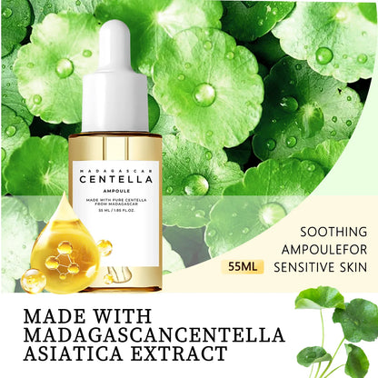 Suero para Piel Sensible 55ml - Fórmula de Centella de Madagascar Calma, Suaviza e Hidrata Profundamente para el Cuidado Diario de la Piel