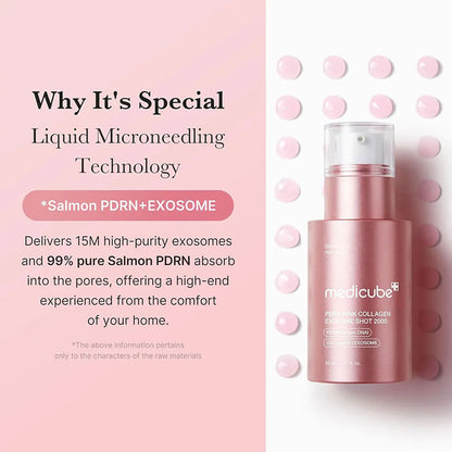 Medicube PDRN Colágeno Rosa Exosome Shot — Luminosidad K-Beauty