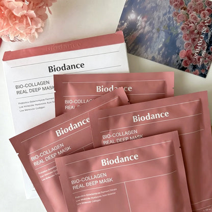 Mascarilla Facial de Colágeno Biodance, Hidratación y Humectación Altamente Efectivas, Mejora la Elasticidad de la Piel, Calmante e Iluminadora, Coreana