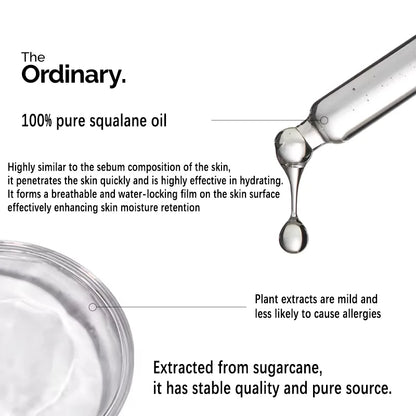 Esqualano 100% diseñado por plantas para la hidratación de la piel y el cabello Suero facial 30 ml puede prevenir la pérdida de factores de hidratación + HA 100 ml