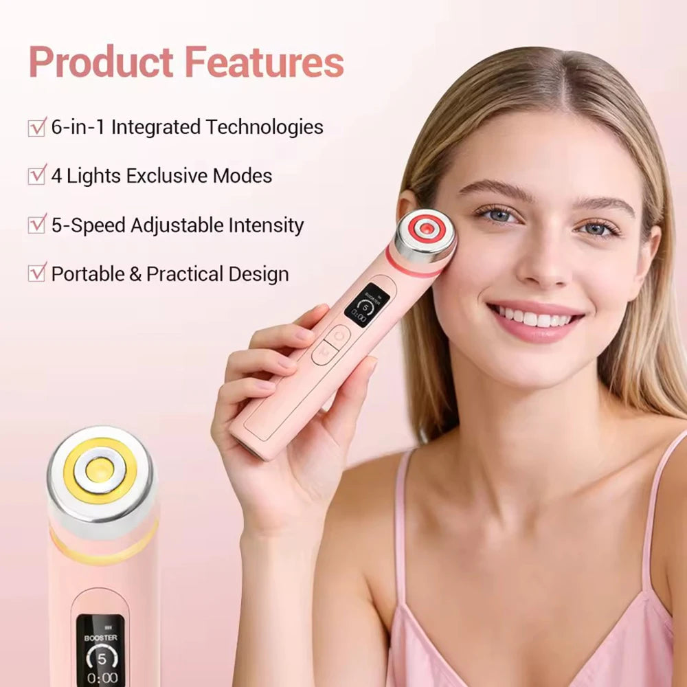 Dispositivo Facial EMS 4 en 1 — Microcorriente, Luz LED y Lifting