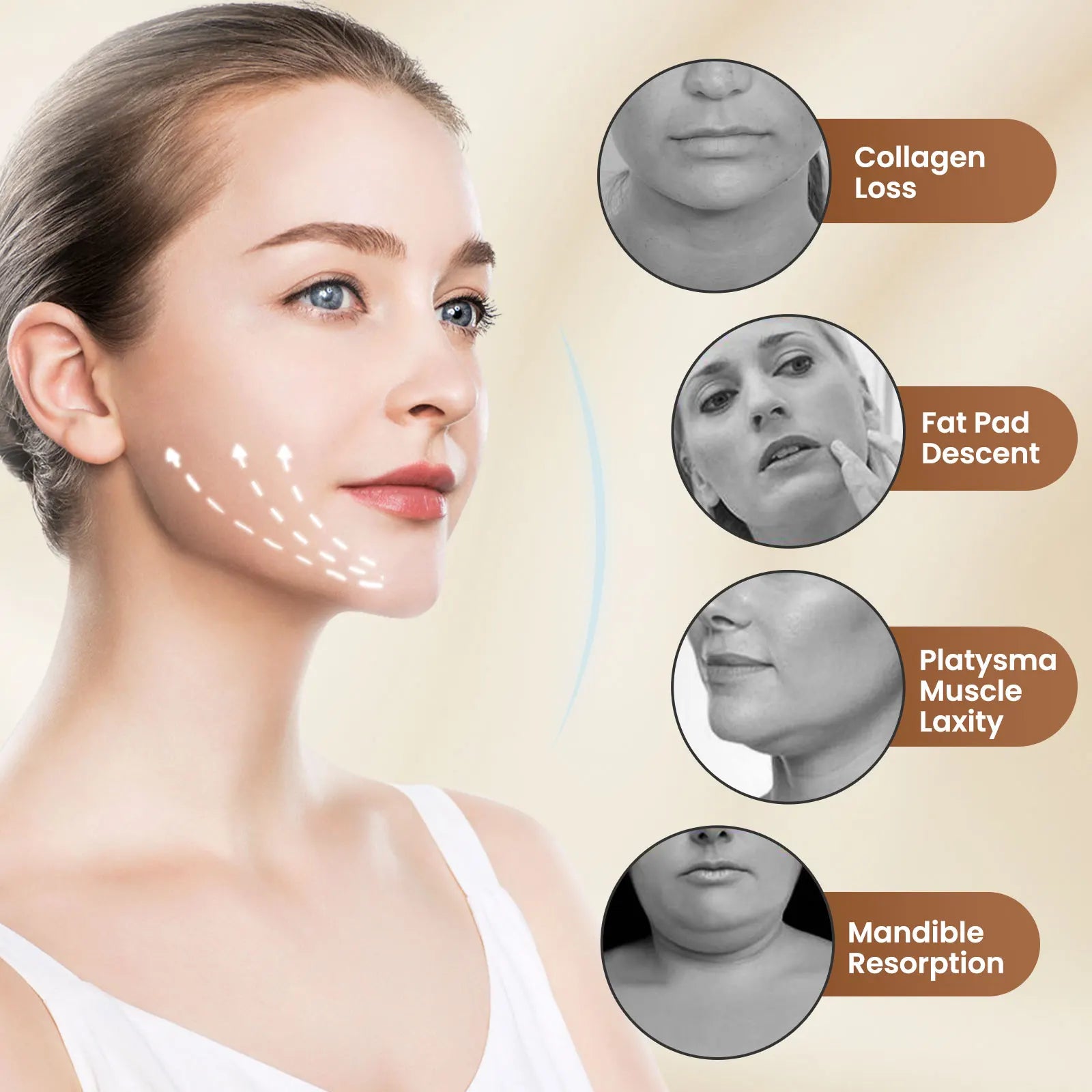 Dispositivo EMS Lifting Facial en V — 6 Modos, 8 Niveles de Microcorriente