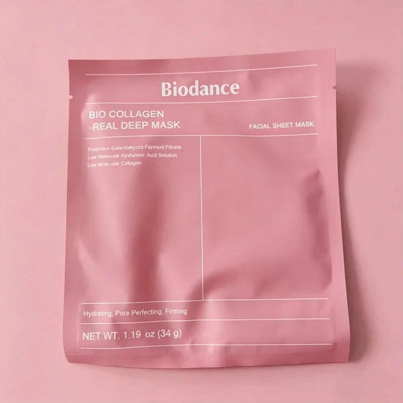 Mascarilla Facial de Colágeno Biodance, Hidratación y Humectación Altamente Efectivas, Mejora la Elasticidad de la Piel, Calmante e Iluminadora, Coreana