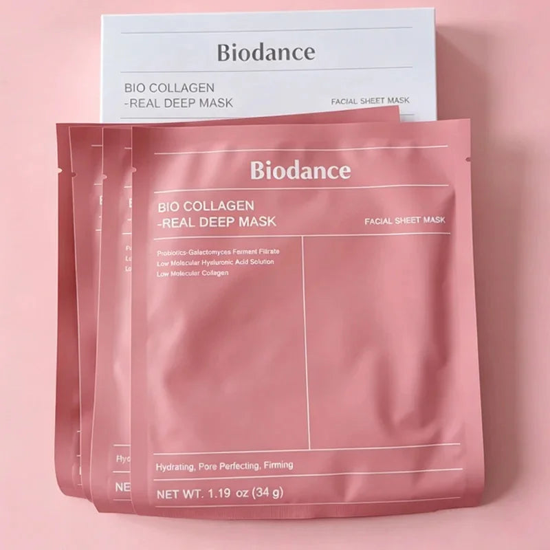 Mascarilla Facial de Colágeno Biodance, Hidratación y Humectación Altamente Efectivas, Mejora la Elasticidad de la Piel, Calmante e Iluminadora, Coreana