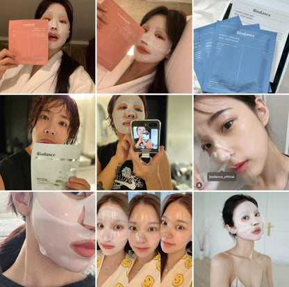 Mascarilla Facial de Colágeno Biodance, Hidratación y Humectación Altamente Efectivas, Mejora la Elasticidad de la Piel, Calmante e Iluminadora, Coreana