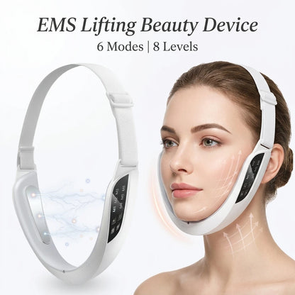 Dispositivo EMS Lifting Facial en V — 6 Modos, 8 Niveles de Microcorriente