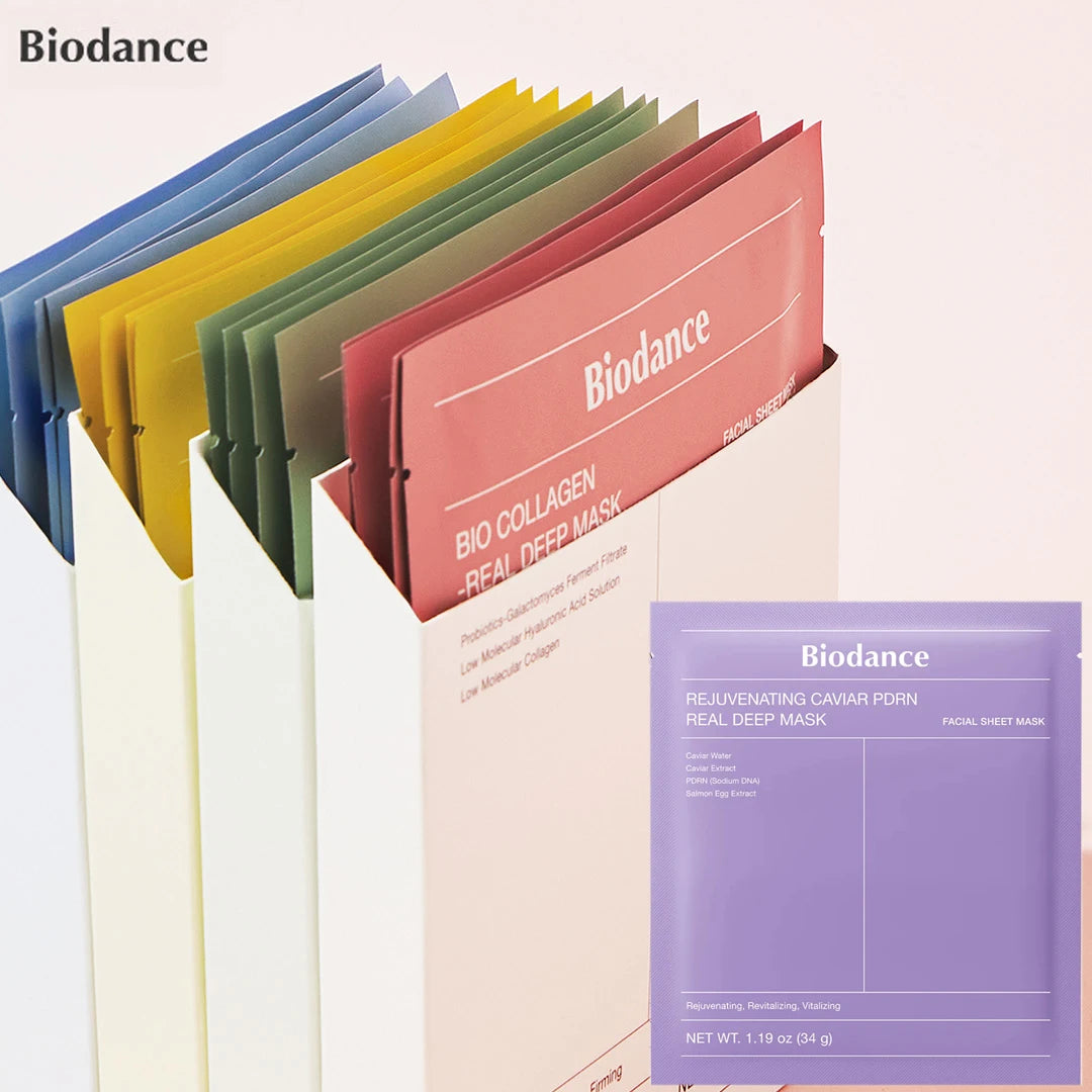 Mascarilla Facial de Colágeno Biodance, Hidratación y Humectación Altamente Efectivas, Mejora la Elasticidad de la Piel, Calmante e Iluminadora, Coreana