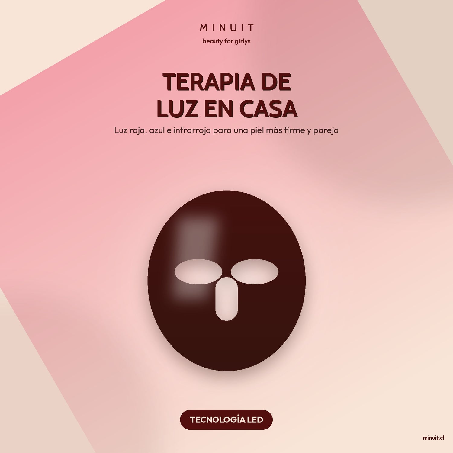 Mascarilla LED Facial - Luz Roja, Azul e Infrarroja